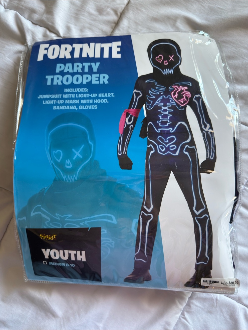 Party Trooper Youth Black Light-Up Skeleton Costume